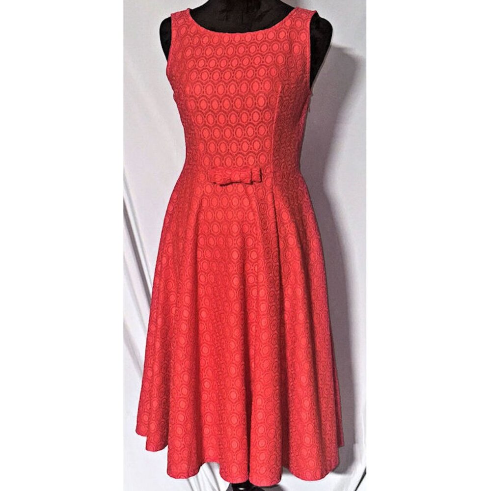 Anni Coco Red Party Dress, V-neck, Sleeveless, Size Med